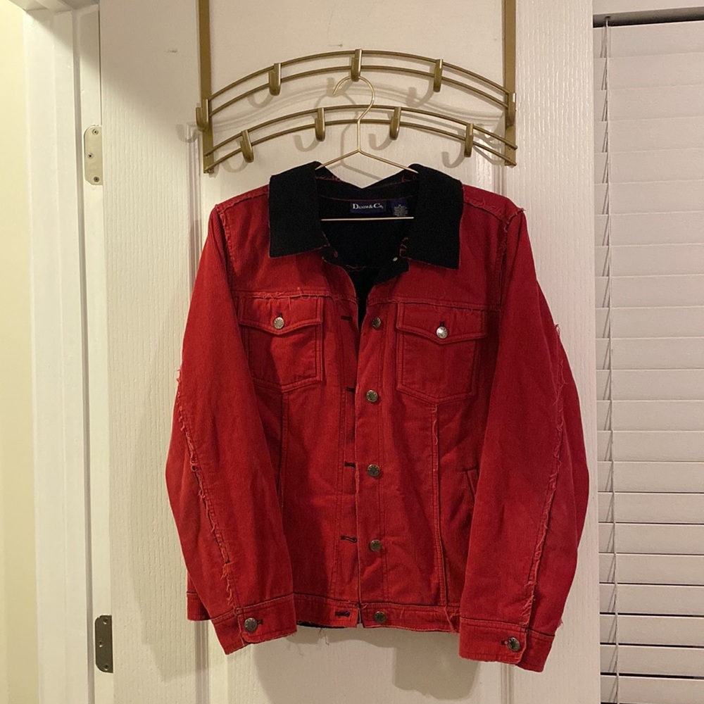 Denim & Co vintage Corduroy jacket with black outside lining